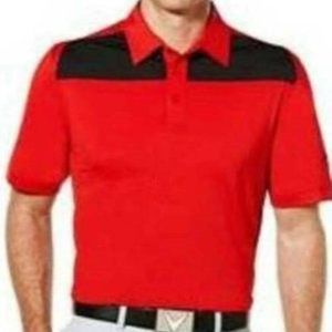 Mens Golf Shirt Polo 2XL Callaway Red Short Sleeve Dry Fit Moisture Wicking